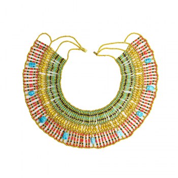 Collar pectoral egipcio grande verde-rojo G-4
